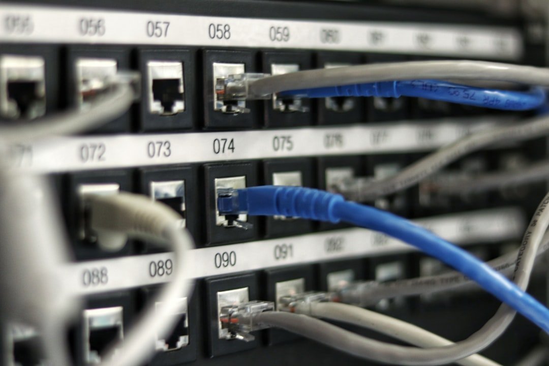 Network rack cabling for VLAN firewall and office security configuration