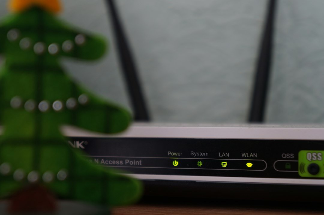 Network rack with patch panels and switches for office WiFi access points