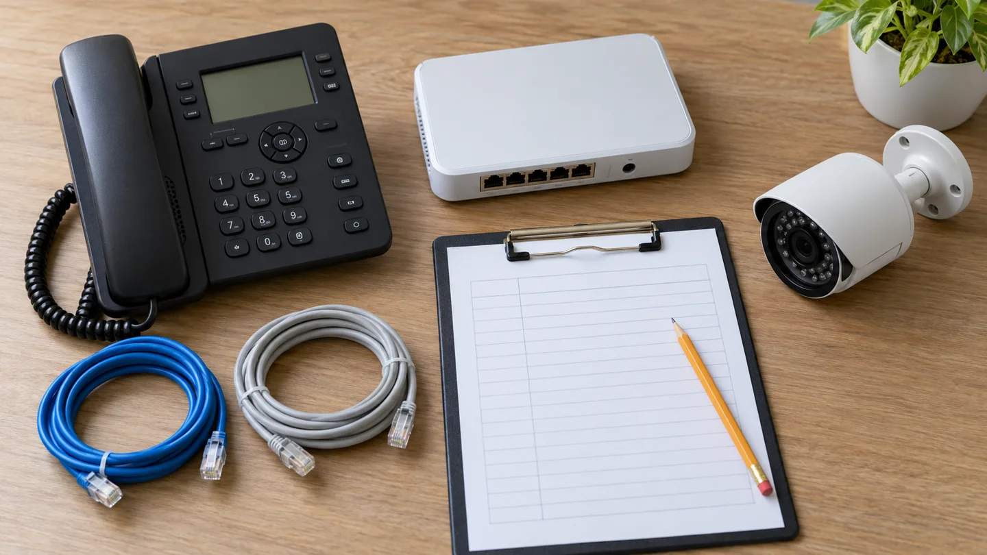 AI-generated concept of network devices beside an IP address inventory form
