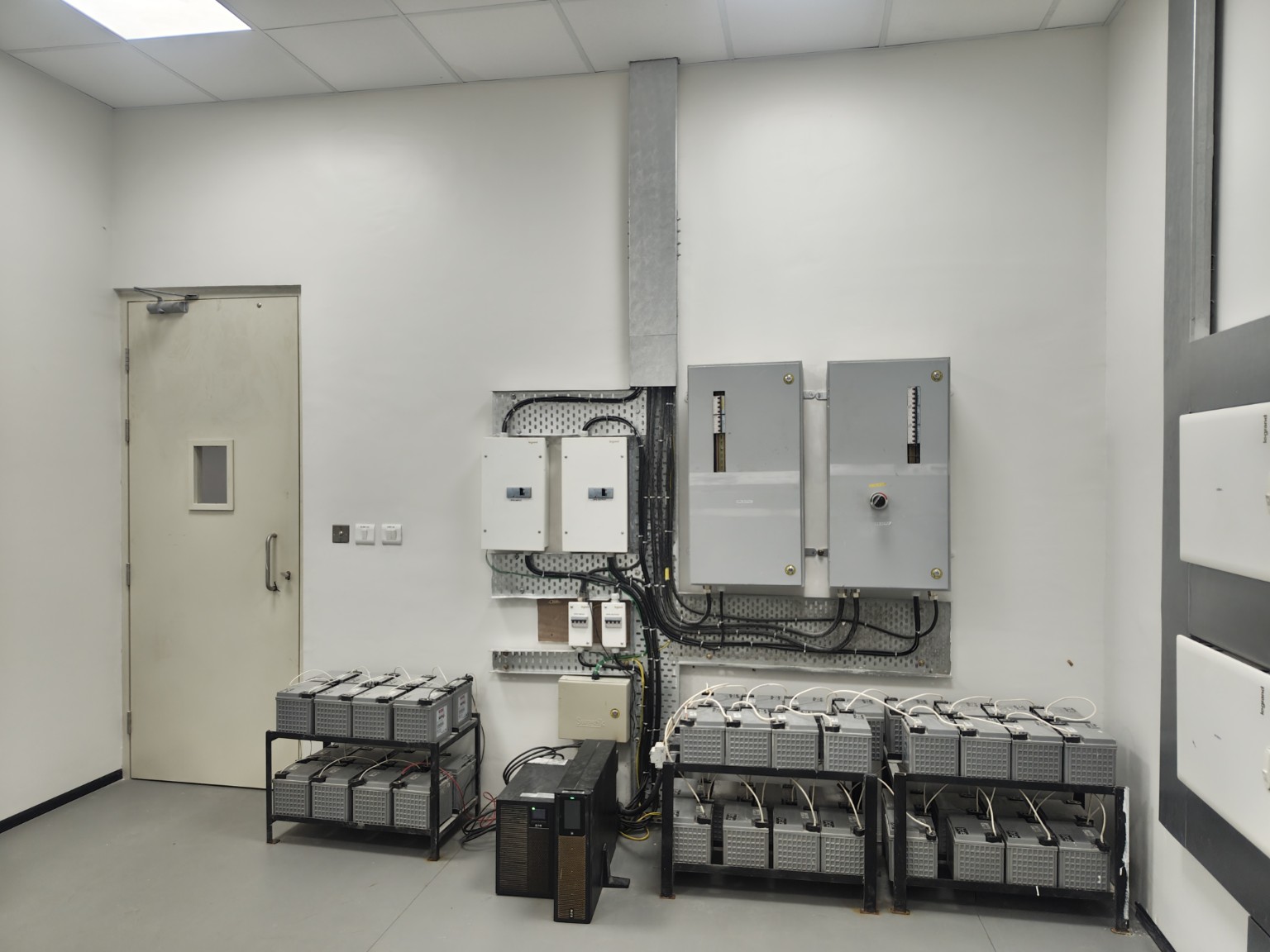 UPS units, battery banks and electrical boards at Group Surya, Indapur
